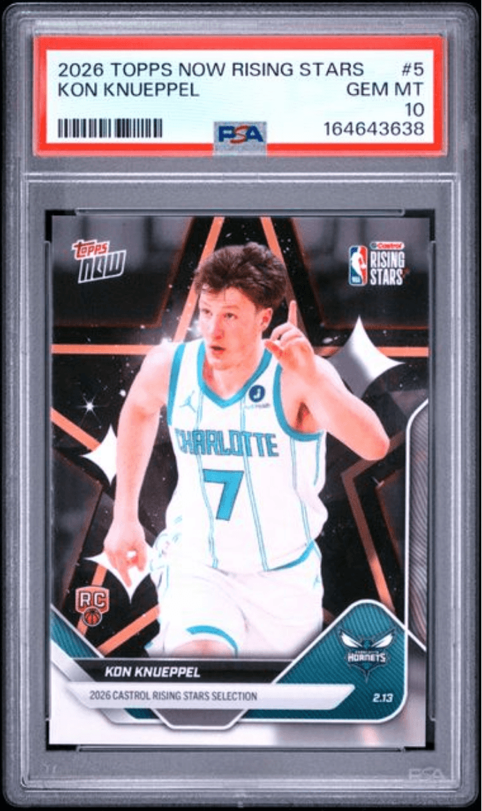 Graded 2025 Topps Now Rising Stars Kon Knueppel #5 Rookie RC Basketball Card PSA 10 Gem Mint