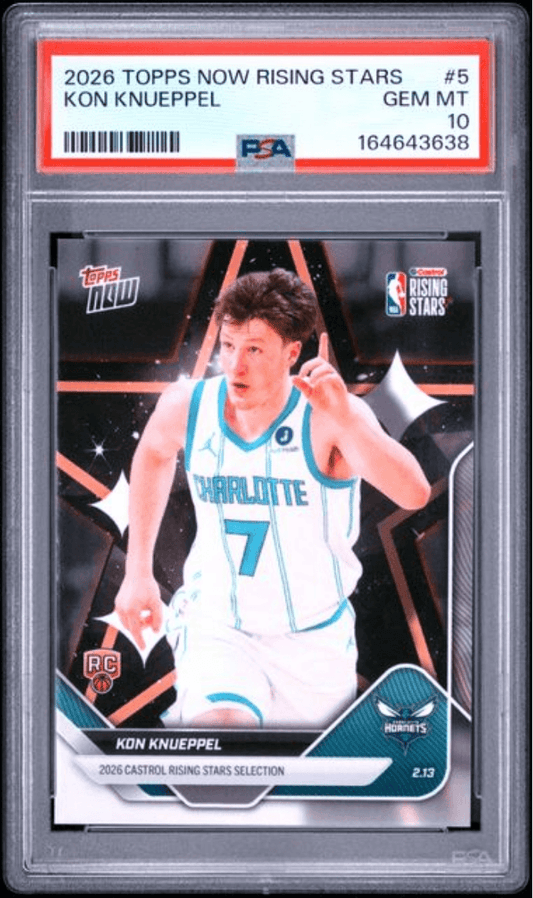Graded 2025 Topps Now Rising Stars Kon Knueppel #5 Rookie RC Basketball Card PSA 10 Gem Mint