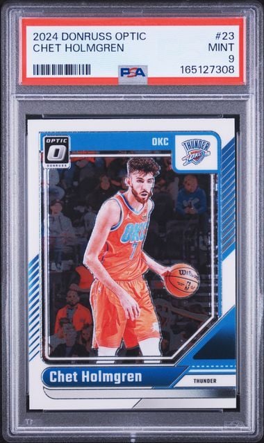 Graded 2024 Donruss Optic Chet Holmgren #23 Basketball Card PSA 9 Mint