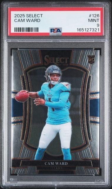 Graded 2025 Panini Select Cam Ward #126 Rookie RC Football Card PSA 9 Mint