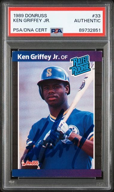 Graded 1989 Donruss Ken Griffey Jr. #33 Rookie RC Baseball Card PSA Authentic Auto