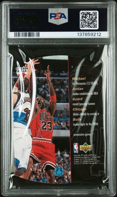 Graded 1997 SPx Michael Jordan #6 Silver Basketball Card PSA 7 Near Mint