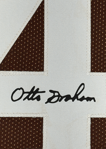 Framed Facsimile Autographed Otto Graham 35x39 Cleveland Brown Reprint Laser Auto Football Jersey