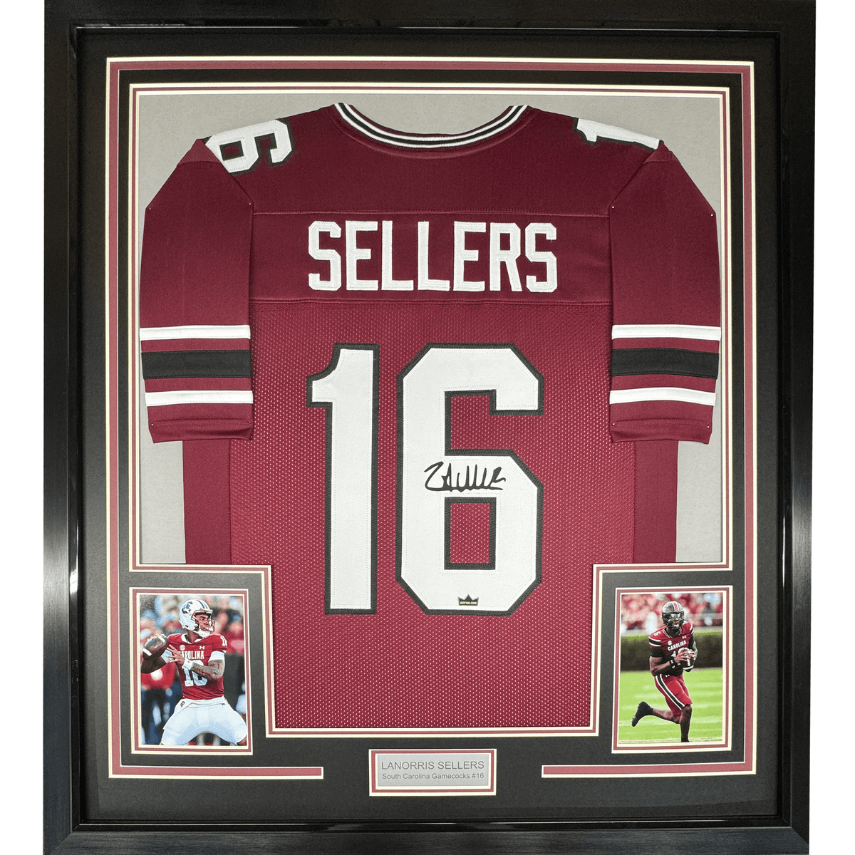 Framed Facsimile Autographed LaNorris Sellers 35x39 South Carolina Maroon Reprint Laser Auto College Football Jersey