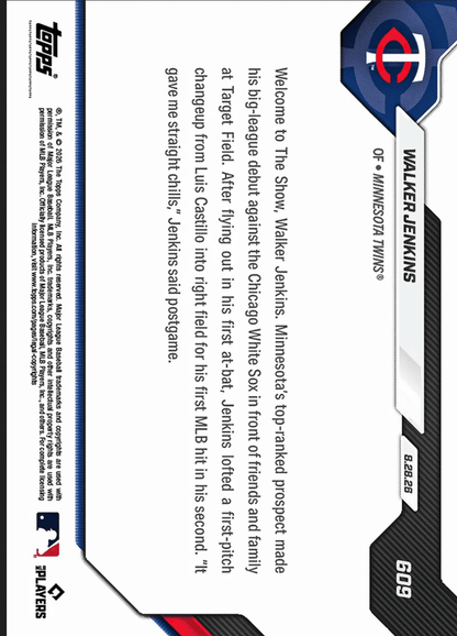 2026 Topps Now Travis Bazzana #636 Gold Foil /50 Game Tying HR, Walk Off Hit Lead Guardians Win Cleveland Guardians Rookie RC Baseball Card