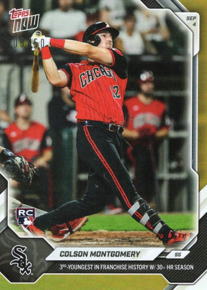 2026 Topps Now Colson Montgomery #632 Gold Foil /50 3rd Youngest in Franchise History with 30+ HR Season Chicago White Sox Rookie RC Baseball Card