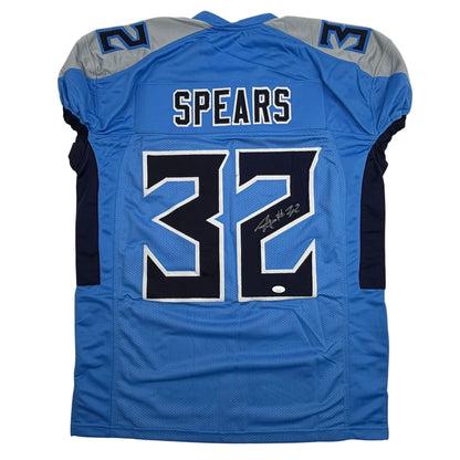 Autographed/Signed Tyjae Spears Tennessee Light Blue Football Jersey JSA COA