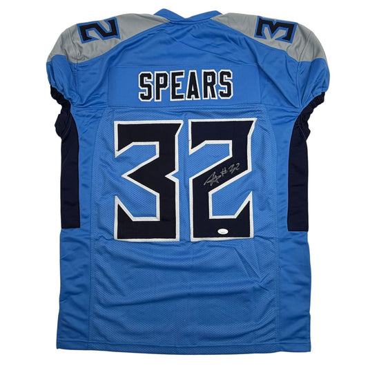 Autographed/Signed Tyjae Spears Tennessee Light Blue Football Jersey JSA COA