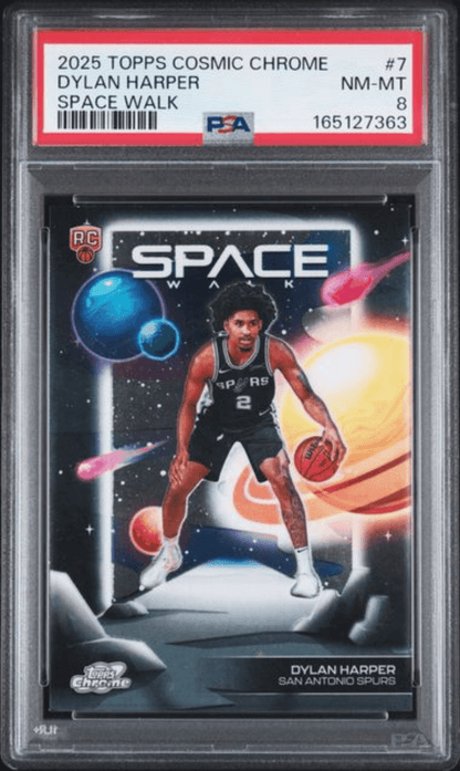 Graded 2025 Topps Cosmic Chrome Dylan Harper #7 Space Walk Rookie RC Basketball Card PSA 8 Near Mint