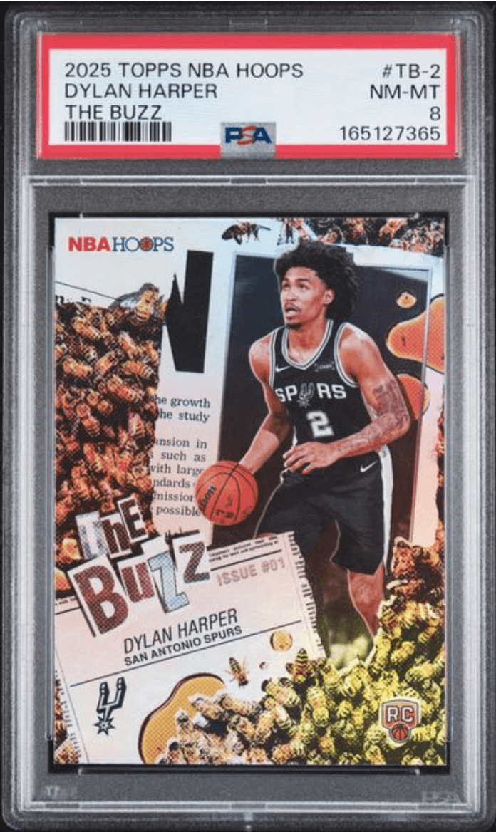 Graded 2025 Topps NBA Hoops Dylan Harper #TB2 The Buzz Rookie RC Basketball Card PSA 8 Near Mint