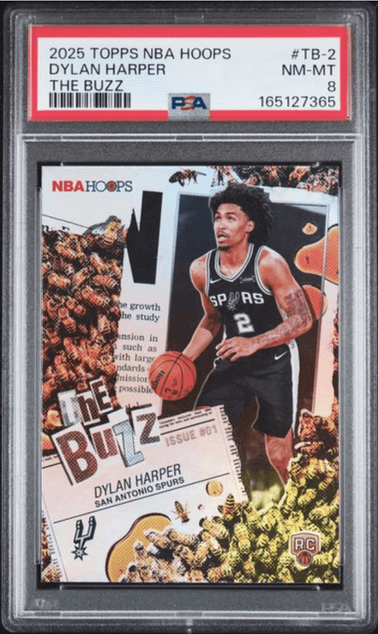 Graded 2025 Topps NBA Hoops Dylan Harper #TB2 The Buzz Rookie RC Basketball Card PSA 8 Near Mint