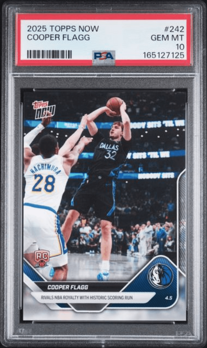 Graded 2025 Topps Now Cooper Flagg #242 Rookie RC Basketball Card PSA 10 Gem Mint