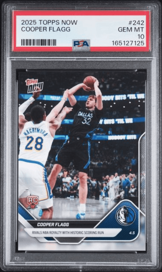 Graded 2025 Topps Now Cooper Flagg #242 Rookie RC Basketball Card PSA 10 Gem Mint