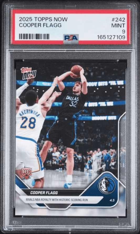 Graded 2025 Topps Now Cooper Flagg #242 Rookie RC Basketball Card PSA 9 Mint