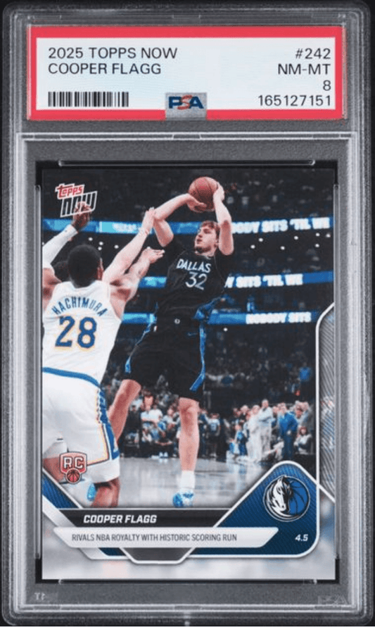 Graded 2025 Topps Now Cooper Flagg #242 Rookie RC Basketball Card PSA 8 Near Mint