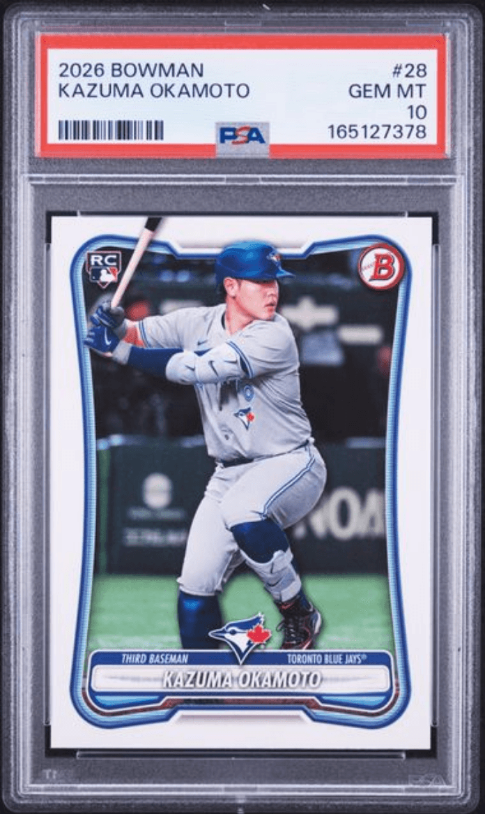 Graded 2026 Topps Bowman Kazuma Okamoto #28 Rookie RC Baseball Card PSA 10 Gem Mint