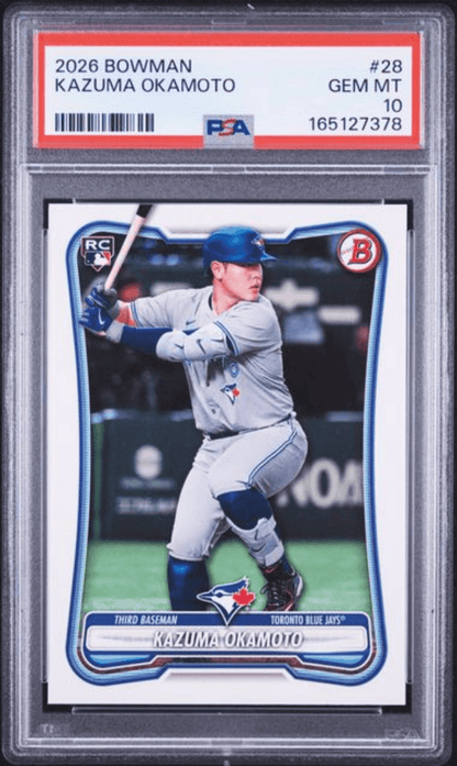 Graded 2026 Topps Bowman Kazuma Okamoto #28 Rookie RC Baseball Card PSA 10 Gem Mint