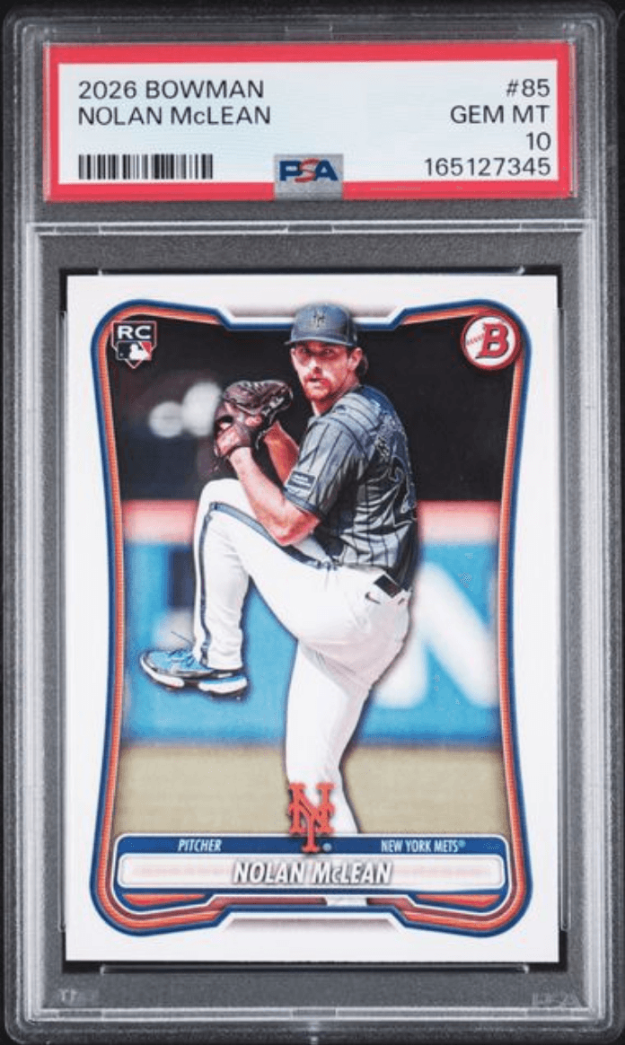 Graded 2026 Topps Bowman Nolan McLean #85 Rookie RC Baseball Card PSA 10 Gem Mint