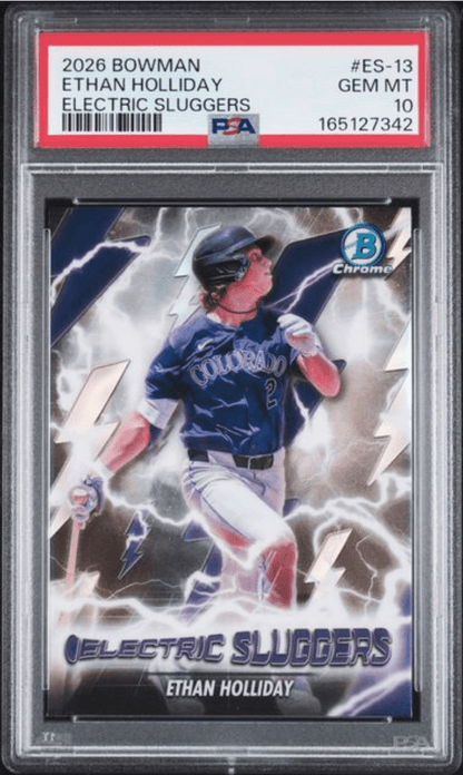 Graded 2026 Topps Bowman Ethan Holliday #ES13 Electric Sluggers Rookie RC Baseball Card PSA 10 Gem Mint
