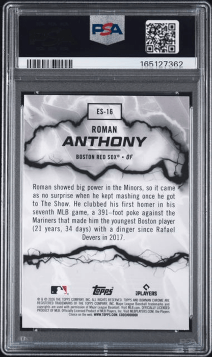 Graded 2026 Topps Bowman Roman Anthony #ES16 Electric Sluggers Rookie RC Baseball Card PSA 9 Mint