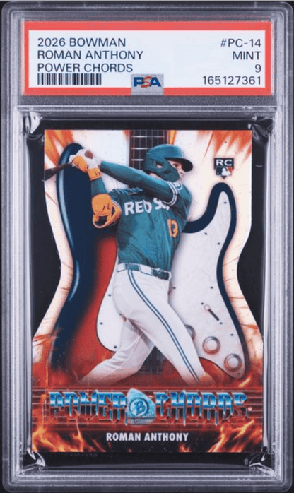 Graded 2026 Topps Bowman Roman Anthony #PC14 Power Chords Rookie RC Baseball Card PSA 9 Mint