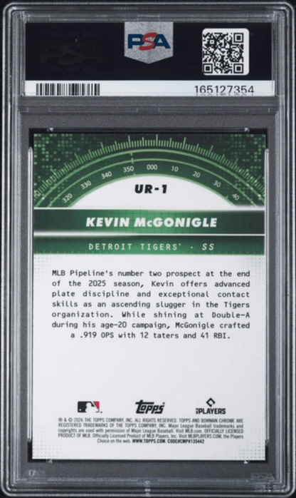 Graded 2026 Topps Bowman Kevin McGonigle #UR1 Under the Radar Rookie RC Baseball Card PSA 9 Near Mint