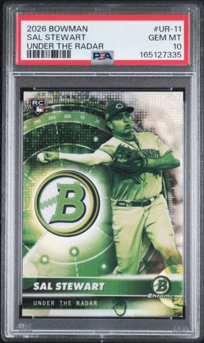 Graded 2026 Topps Bowman Sal Stewart #UR11 Under the Radar Rookie RC Baseball Card PSA 10 Gem Mint