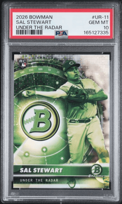 Graded 2026 Topps Bowman Sal Stewart #UR11 Under the Radar Rookie RC Baseball Card PSA 10 Gem Mint