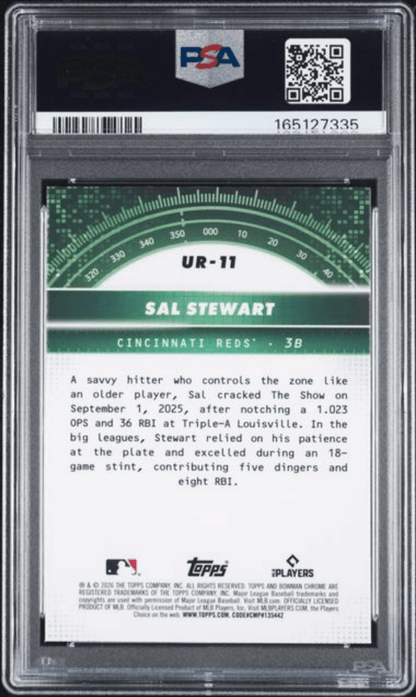Graded 2026 Topps Bowman Sal Stewart #UR11 Under the Radar Rookie RC Baseball Card PSA 10 Gem Mint