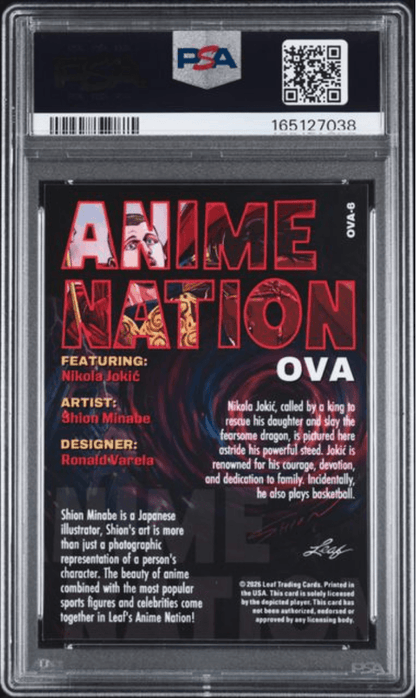 Graded 2026 Leaf Nikola Jokic #OVA6 Anime Nation OVA Basketball Card PSA 10 Gem Mint