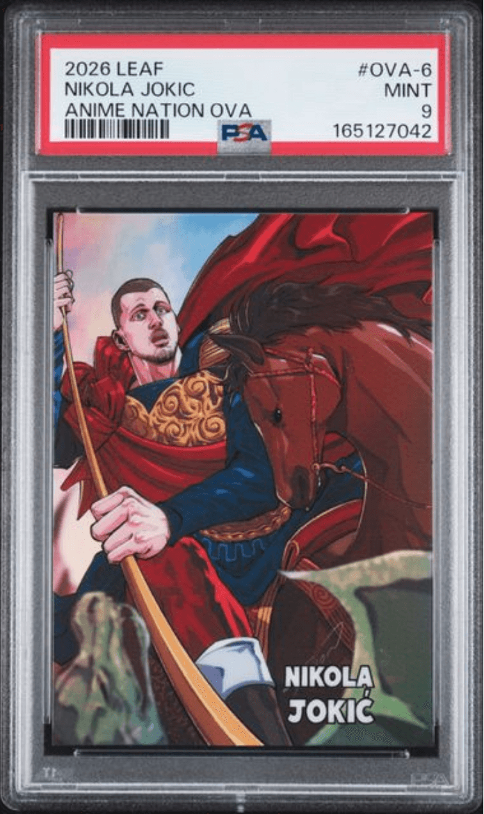 Graded 2026 Leaf Nikola Jokic #OVA6 Anime Nation OVA Basketball Card PSA 9 Mint