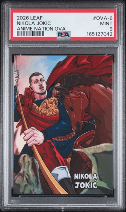 Graded 2026 Leaf Nikola Jokic #OVA6 Anime Nation OVA Basketball Card PSA 9 Mint