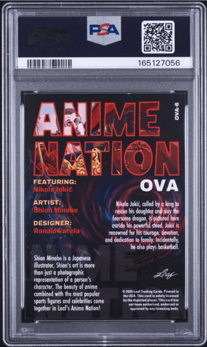 Graded 2026 Leaf Nikola Jokic #OVA6 Anime Nation OVA Basketball Card PSA 8 Near Mint