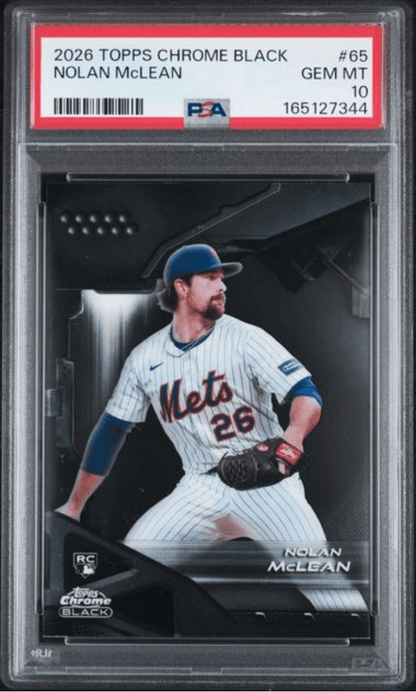 Graded 2026 Topps Chrome Black Nolan McLean #65 Rookie RC Baseball Card PSA 10 Gem Mint