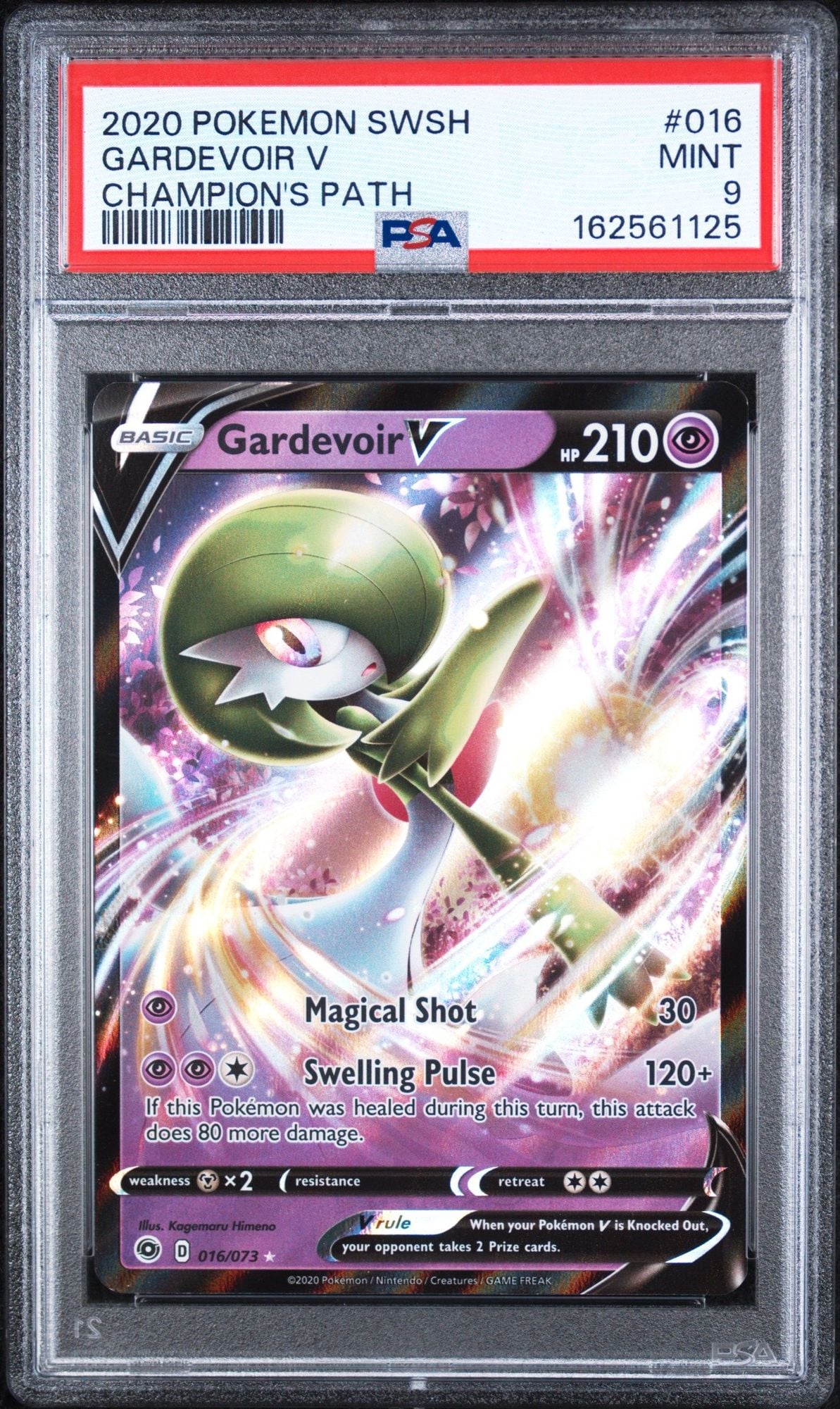 Graded 2020 Pokemon EN SWSH Gardevoir V #016 Champion's Path Trading Card Game PSA 9 Mint