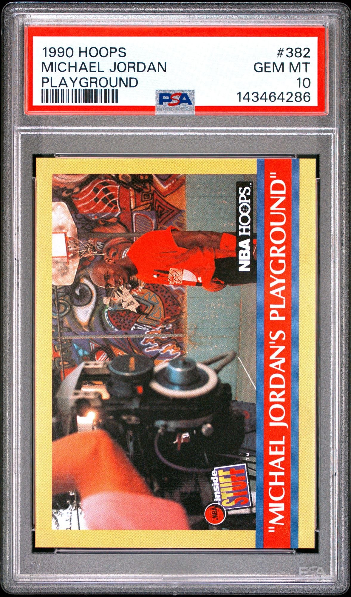 Graded 1990 NBA Hoops Michael Jordan #382 Playground Basketball Card PSA 10 Gem Mint