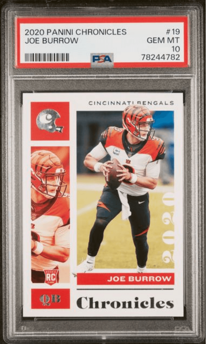 Graded 2020 Panini Chronicles Joe Burrow #19 Rookie RC Football Card PSA 10 Gem Mint