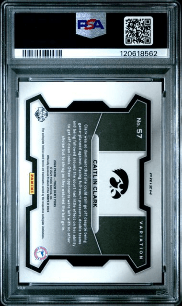 Graded 2024 Panini Prizm Draft Picks Caitlin Clark #57 Orange Ice Rookie RC Basketball Card PSA 10 Gem Mint