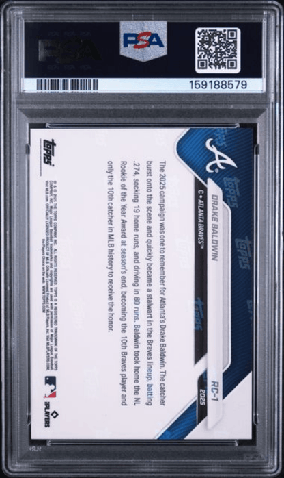 Graded 2025 Topps Now MLB Drake Baldwin #RC1 Rookie Cup Team Set Rookie RC Baseball Card PSA 10 Gem Mint