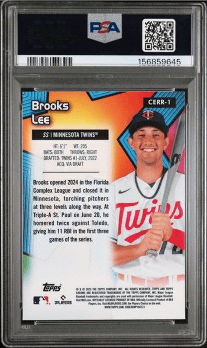 Graded 2025 Topps Chrome Brooks Lee #CERR1 All Etch Rookie Rush Rookie RC Baseball Card PSA 10 Gem Mint