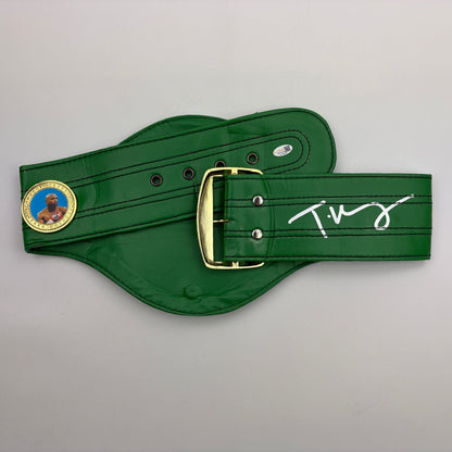 Autographed/Signed Tyson Fury WBC Green Boxing Replica Championship Belt JSA COA