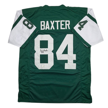 Autographed/Signed Fred Baxter New York Green Football Jersey JSA COA