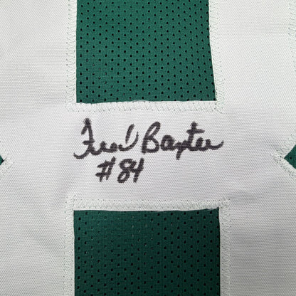 Autographed/Signed Fred Baxter New York Green Football Jersey JSA COA
