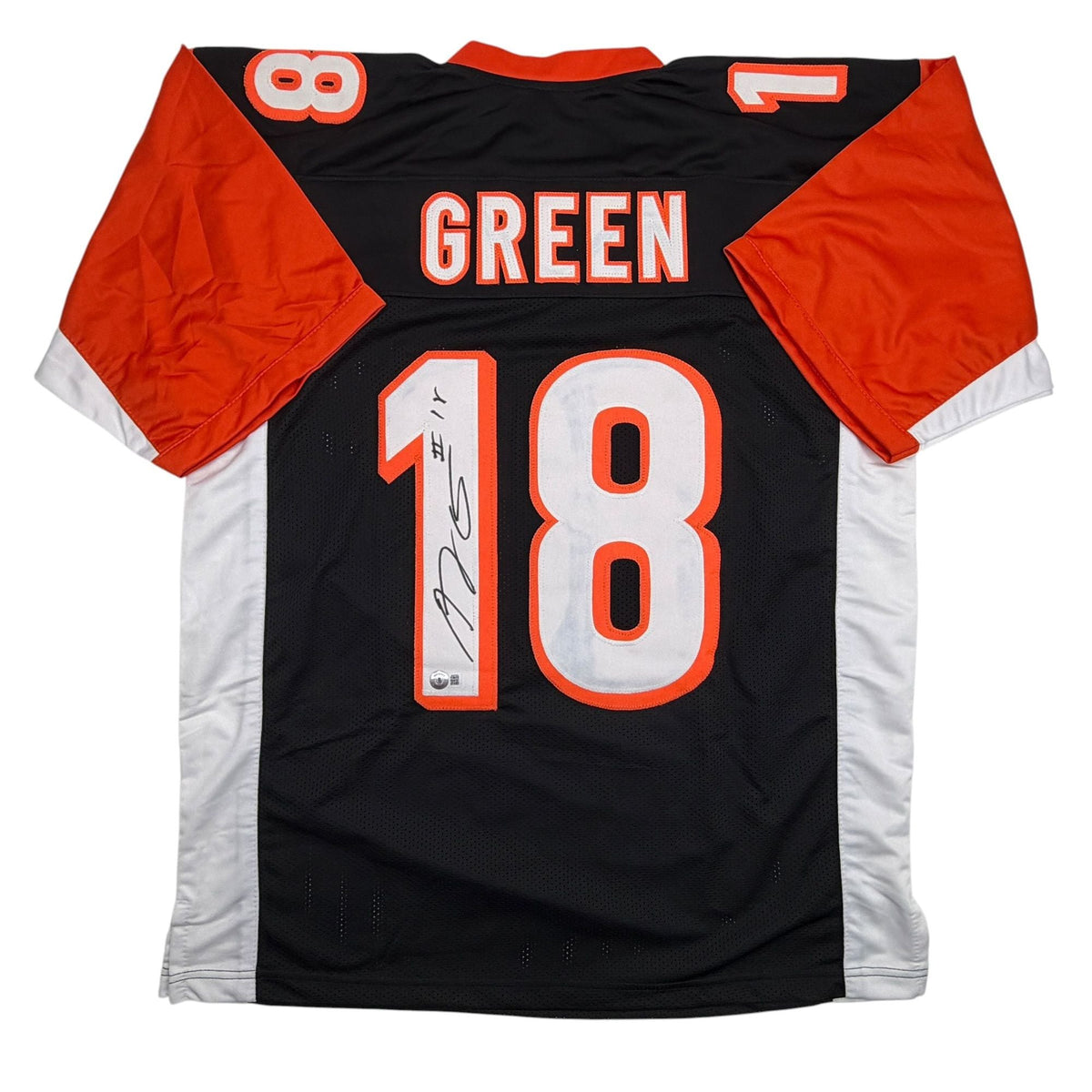 Autographed/Signed AJ Green Cincinnati Black Football Jersey Beckett BAS COA