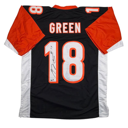 Autographed/Signed AJ Green Cincinnati Black Football Jersey Beckett BAS COA
