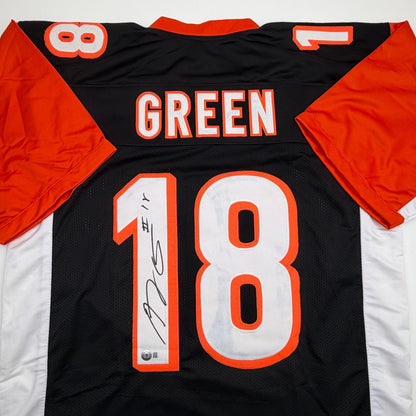 Autographed/Signed AJ Green Cincinnati Black Football Jersey Beckett BAS COA