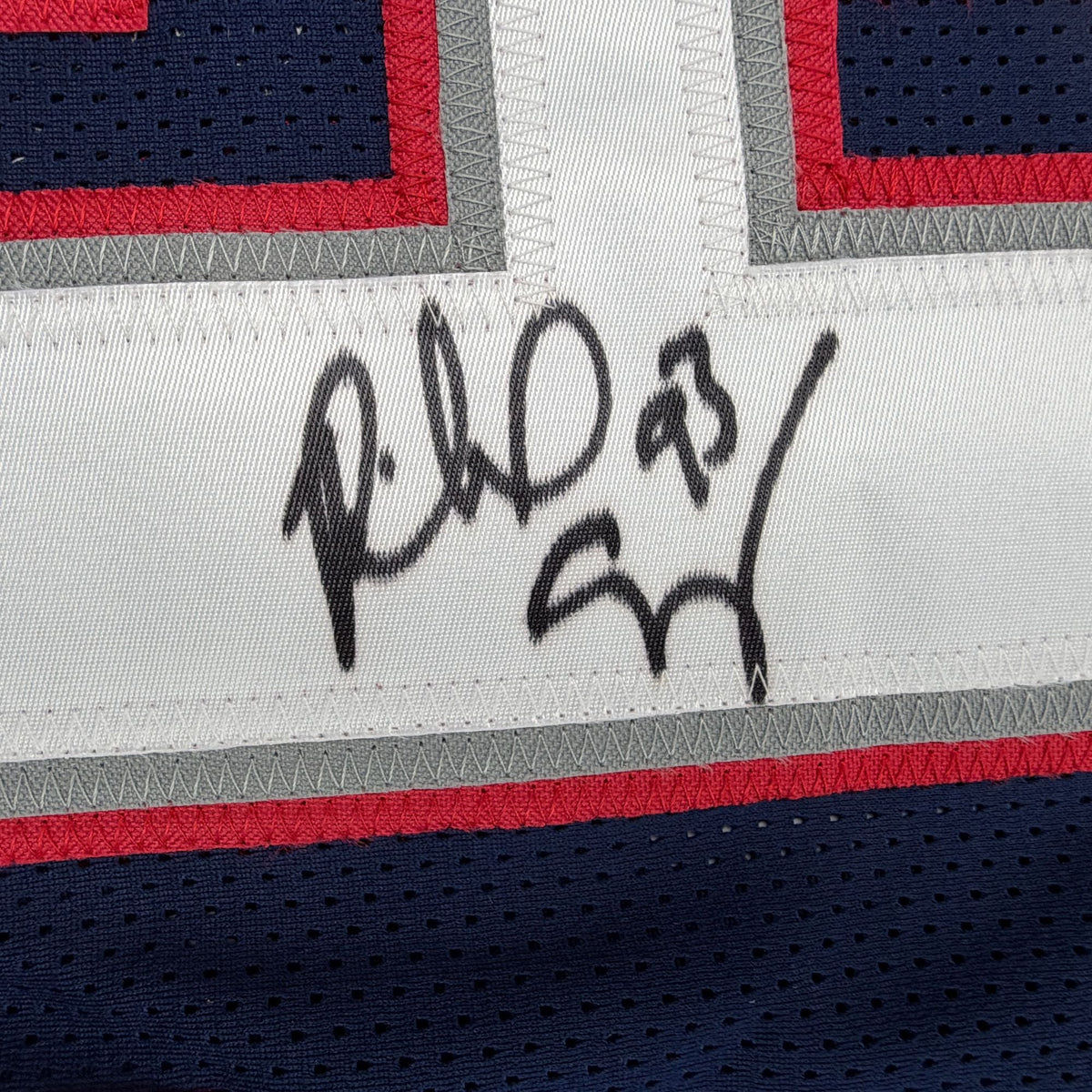 Autographed/Signed Richard Seymour New England Blue Football Jersey Beckett BAS COA
