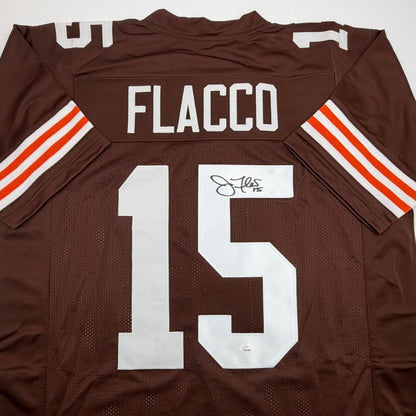 Autographed/Signed Joe Flacco Cleveland Brown Football Jersey JSA COA