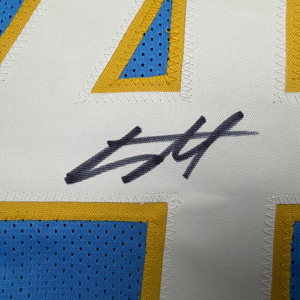 Autographed/Signed Tuli Tuipulotu Los Angeles San Diego Powder Blue Football Jersey Beckett BAS COA