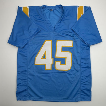 Autographed/Signed Tuli Tuipulotu Los Angeles San Diego Powder Blue Football Jersey Beckett BAS COA